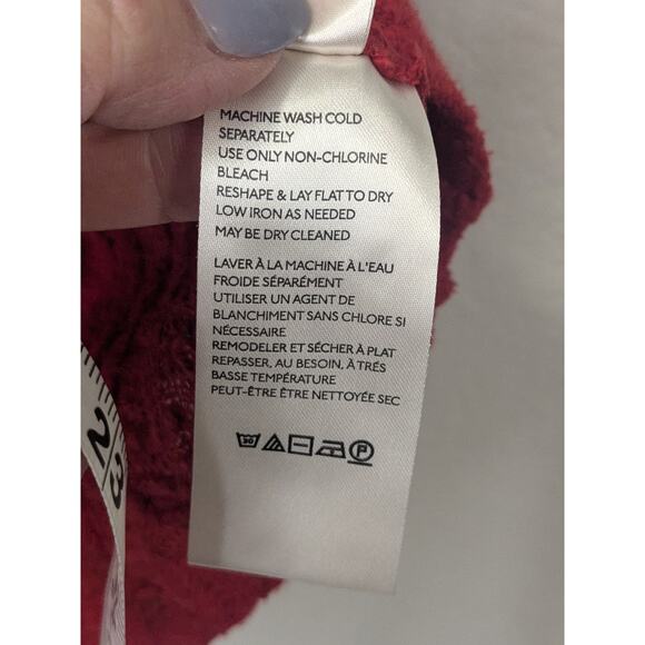 FREE PEOPLE Red Baja Babe Hacci Top Hoodie Womens Size Small Oversized Slouchy - Picture 7 of 10